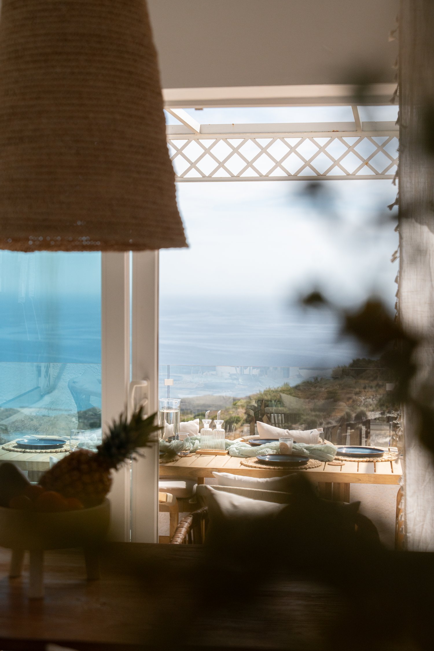 The sea framed from inside the house
