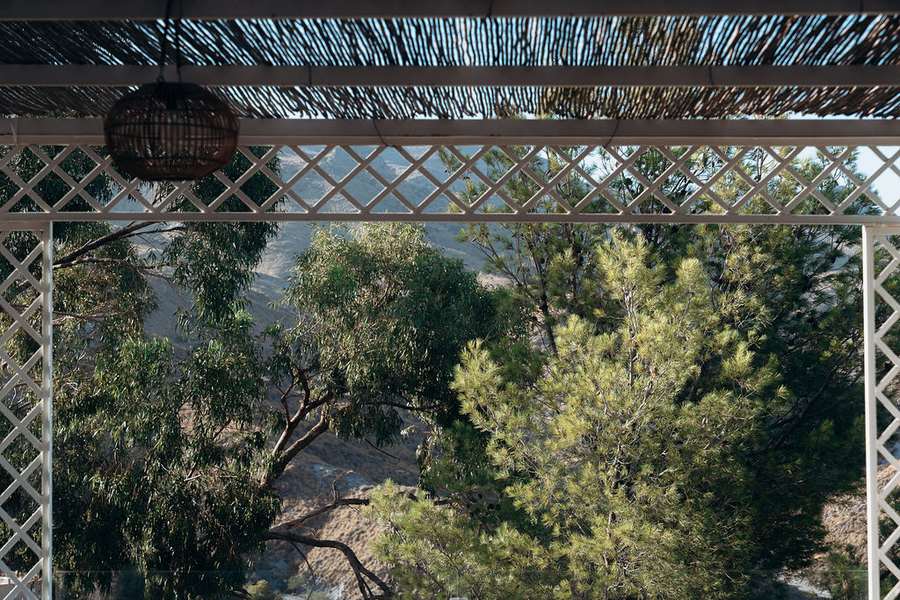The shaded pergola