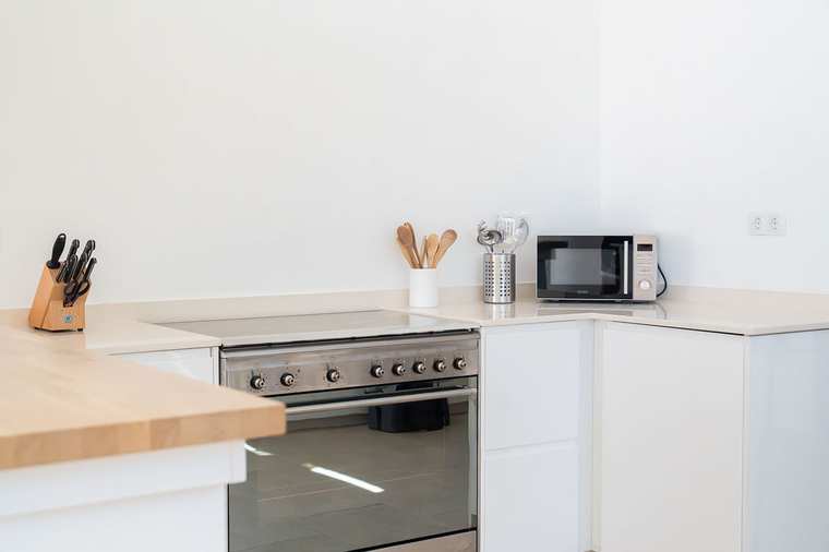 The kitchen, looking out