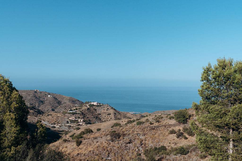 Hills falling away to the Mediterranean